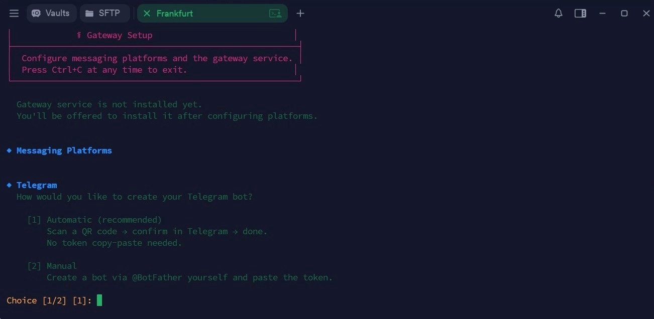 Создание бота в BotFather и вставка токена