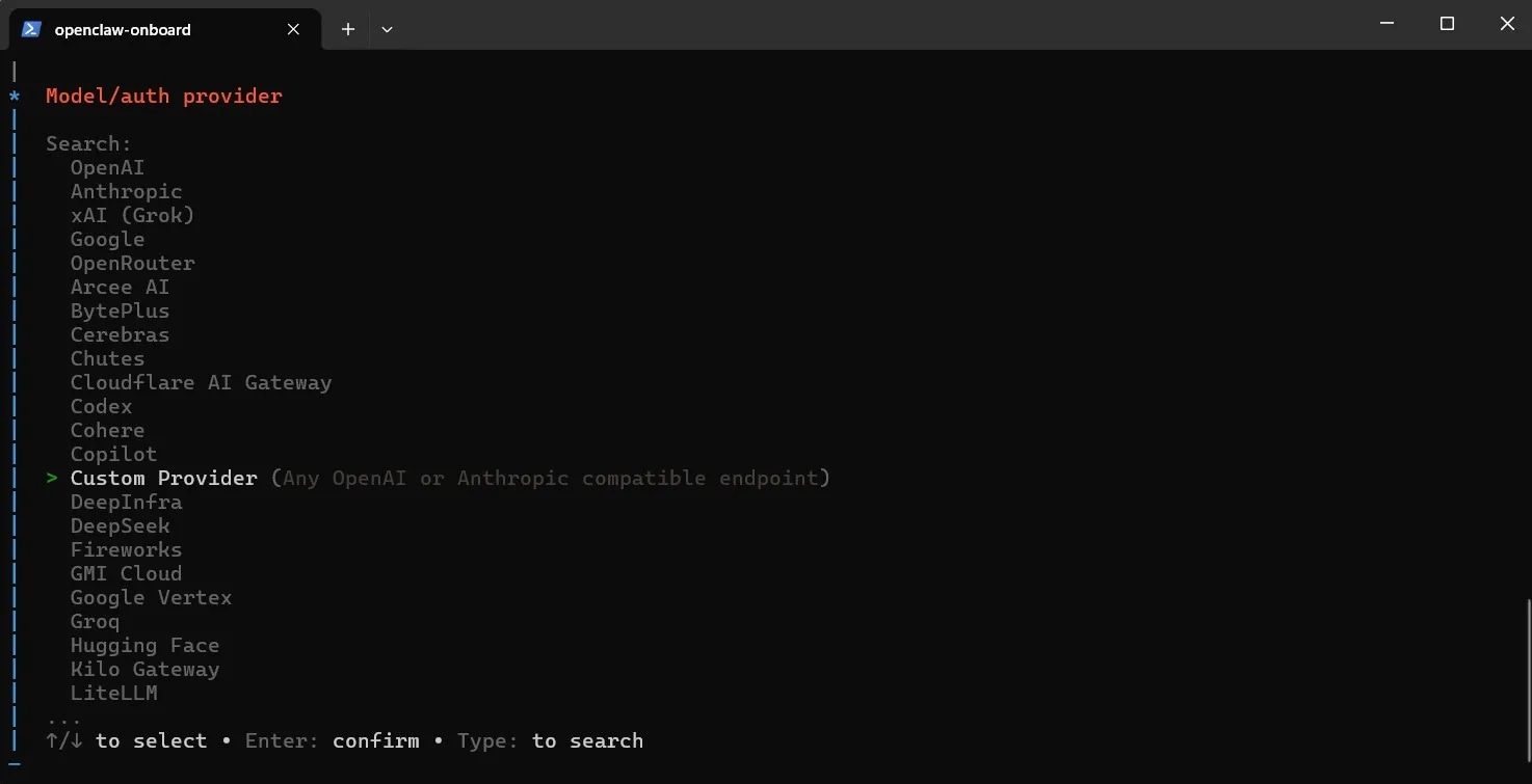 Конфигурация параметров провайдера API ВЕГА