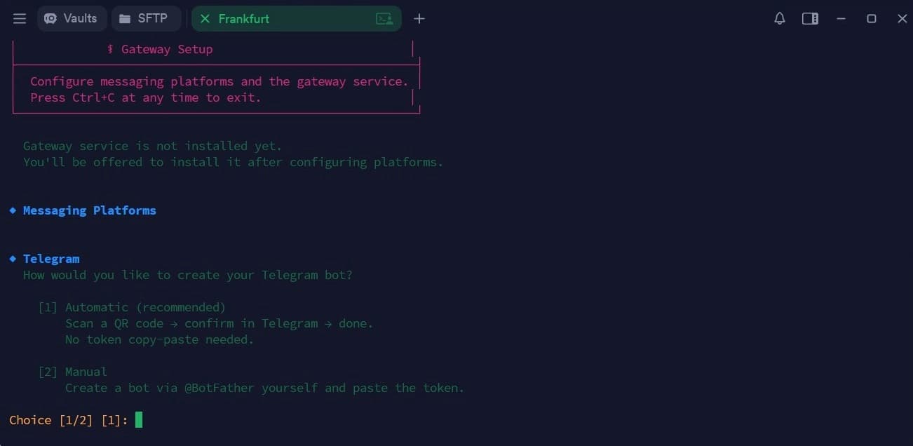 Создание бота в BotFather и вставка токена