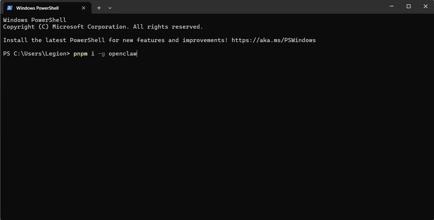 Успешная установка OpenClaw